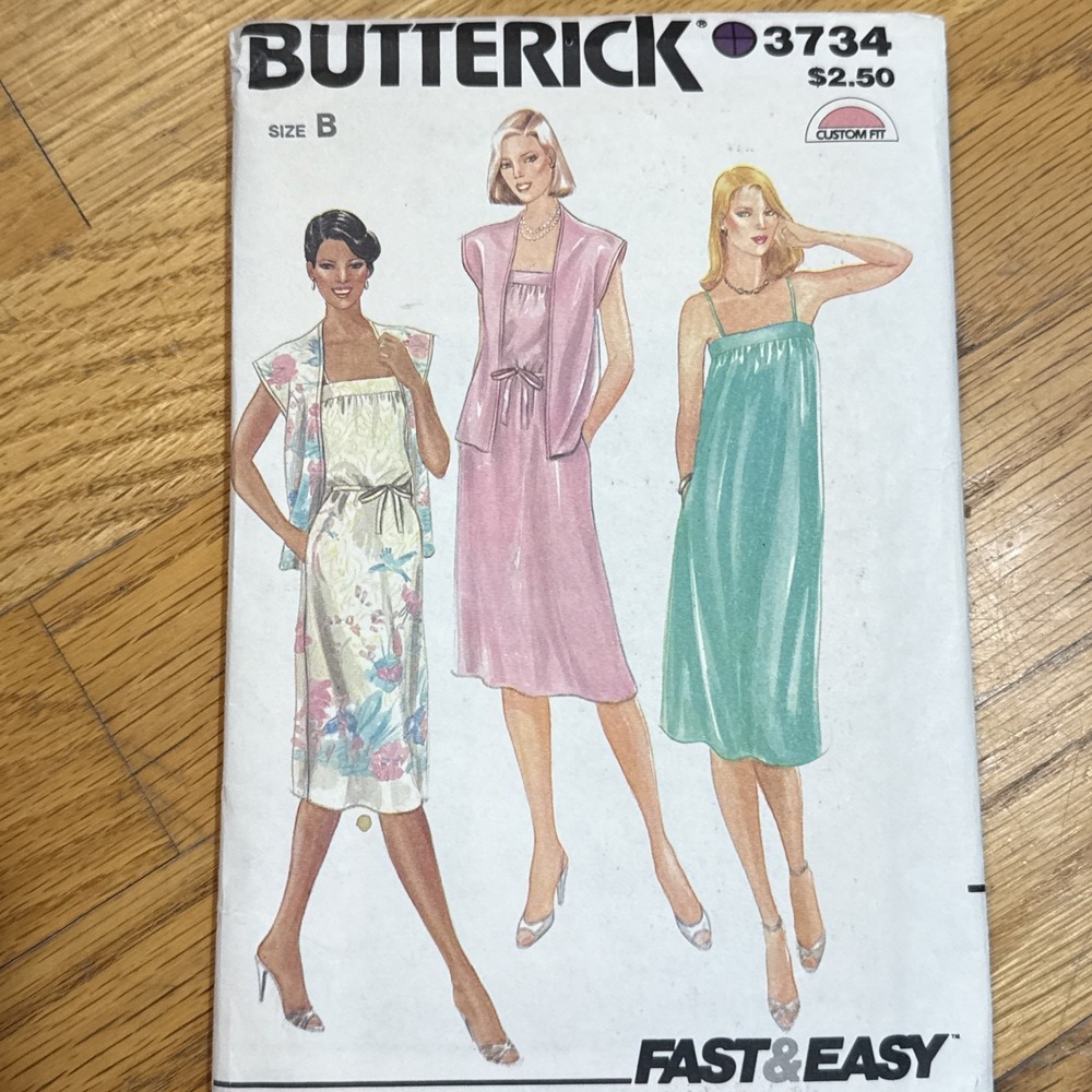 Vintage 1970's Butterick Pattern 3734 Sun Dress Jacket Size 8‎ 10 12 14 16 Uncut